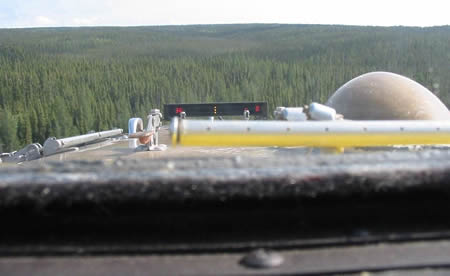 Light bar during forestry spray run